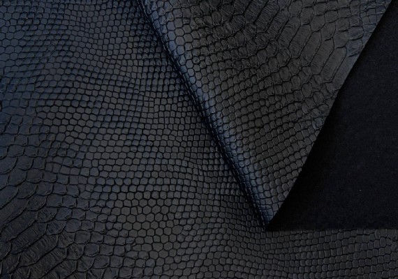 Екошкіра Python для одягу 0.6 мм чорна