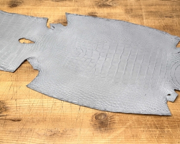 Крокодил глянцевый серый сток YSL