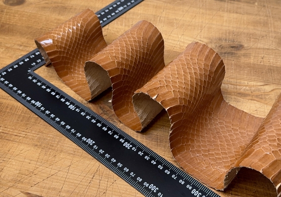 Кожа кобры коньячная глянцевая