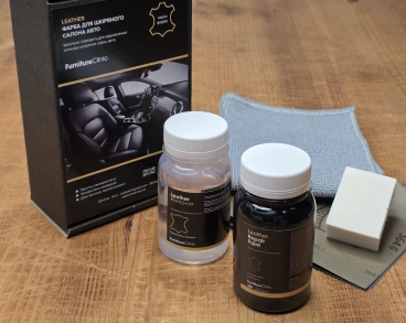 Набор для покраски и обновления кожаных сидений авто (экокожи) Furniture Clinic Англия черный