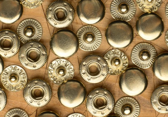 Кнопка альфа 12.5 мм золото упаковка 10 шт