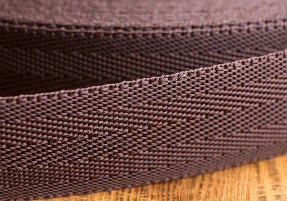Текстильна стрічка зигзаг шоколад 30мм
