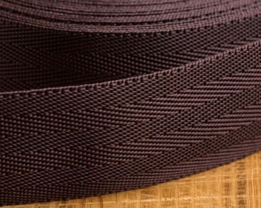 Текстильная лента зигзаг шоколад 40мм