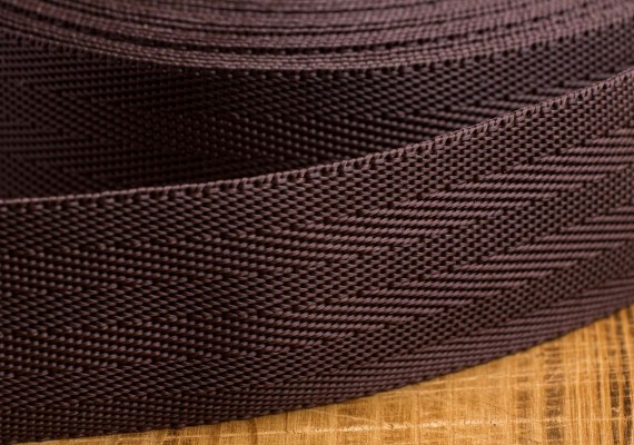 Текстильна стрічка зигзаг шоколад 40мм