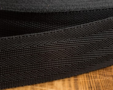 Текстильная лента зигзаг черная 40мм