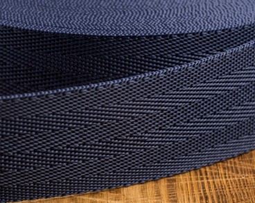 Текстильная лента зигзаг синяя 30мм
