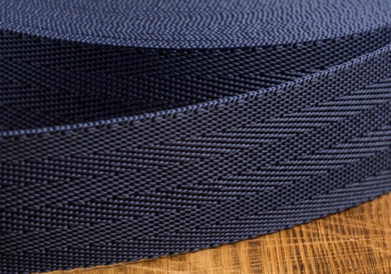 Текстильная лента зигзаг синяя 30мм