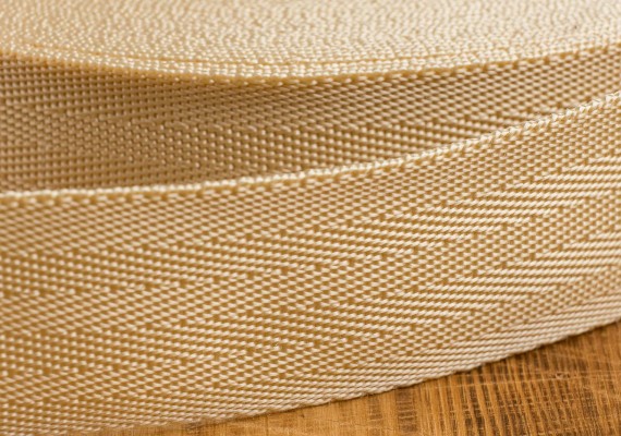 Текстильная лента зигзаг бежевая 40мм