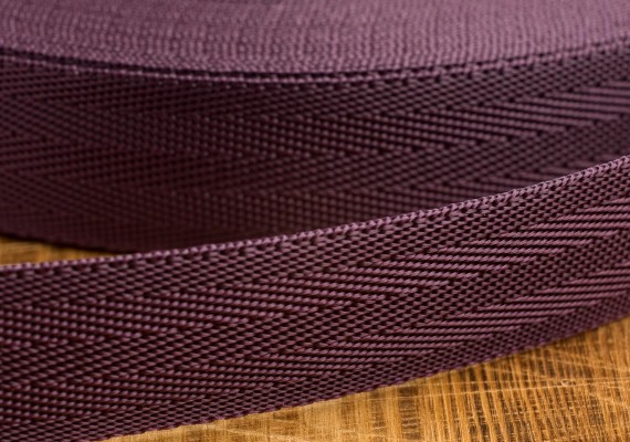 Текстильна стрічка зигзаг бордо 30мм