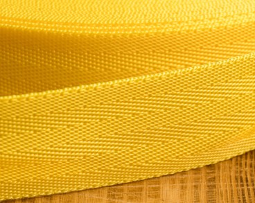 Текстильная лента зигзаг желтая 40мм