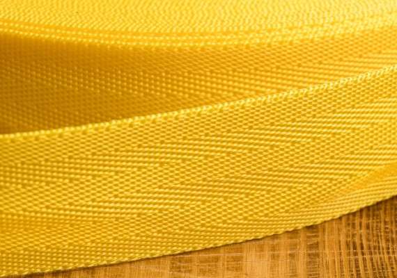 Текстильна стрічка зигзаг жовта 40мм