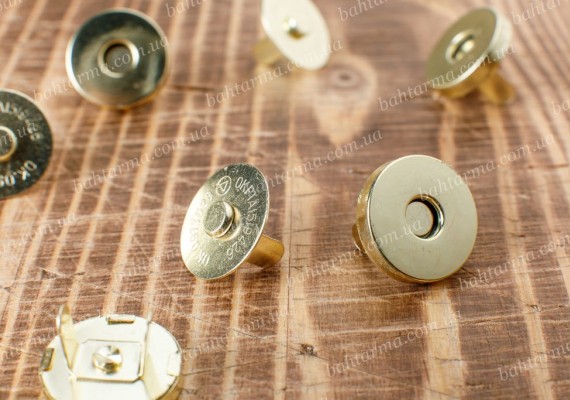 Кнопка магнитная 18 мм, золото, 1 шт