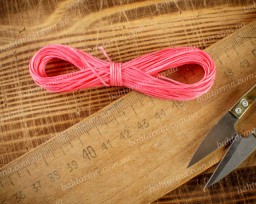 Вощеная нить отрезная, розовая, толщина 0,8 мм