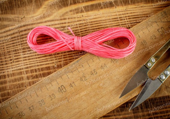 Вощеная нить отрезная, розовая, толщина 0,8 мм