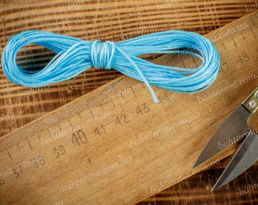 Вощена нитка відрізна блакитна товщина 1 мм