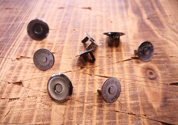 Кнопка магнитная "тарелочка" 16 мм, черный никель, 1 шт