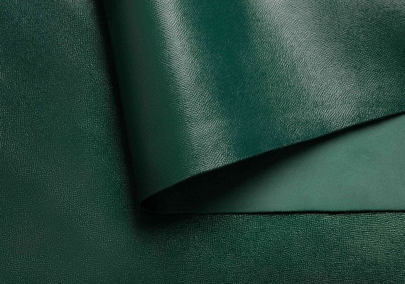 Шкіра Saffiano Punto зелена глянцева, 1.4 - 1.6 мм сток