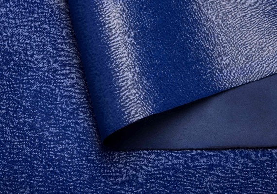 Кожа Saffiano punto синяя глянцевая 1.4 - 1.6 мм сток